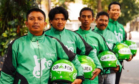 Gojek drivers in uniform